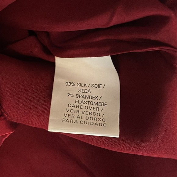 Anne Klein silk red button down blouse - Picture 10 of 10
